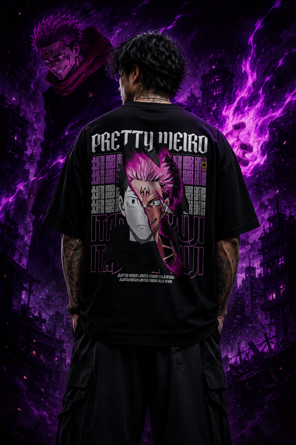 Ryomen Sukuna | Black Oversized T-shirt