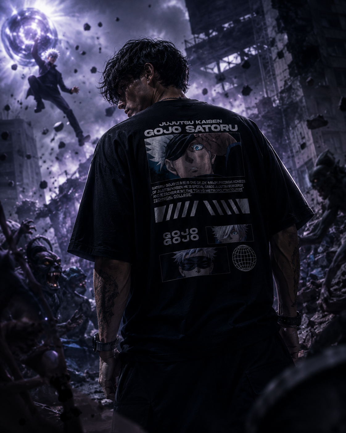 Satoru Gojo | Black Oversized T-shirt