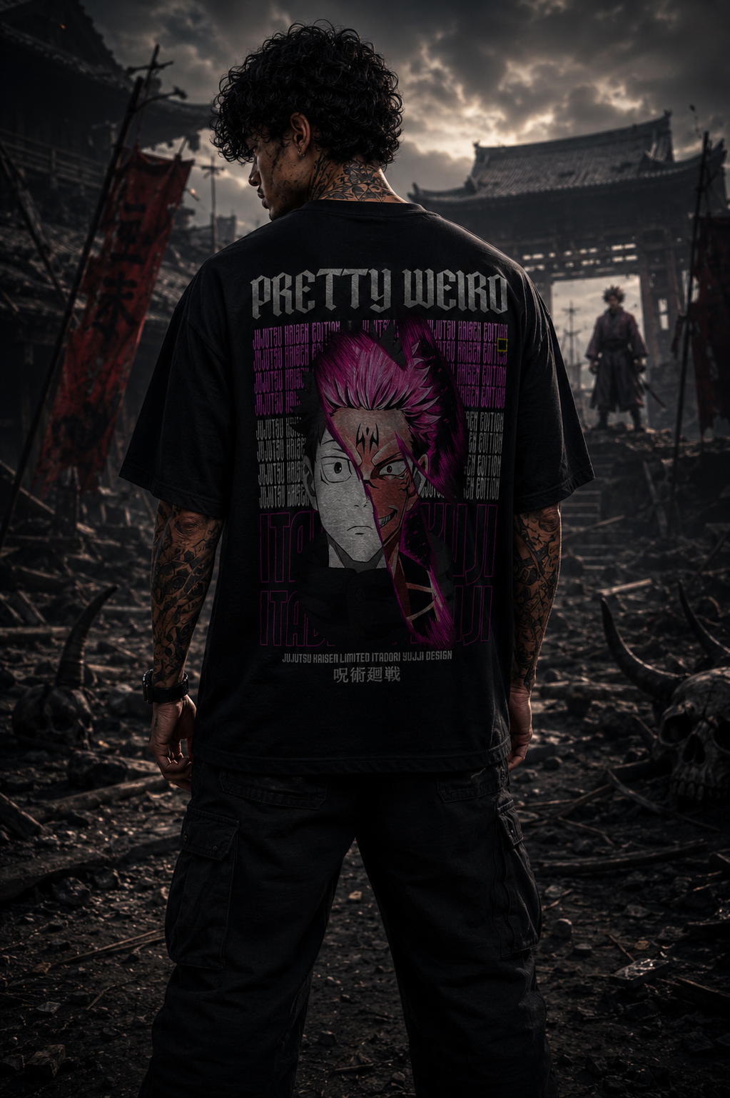Ryomen Sukuna | Black Oversized T-shirt