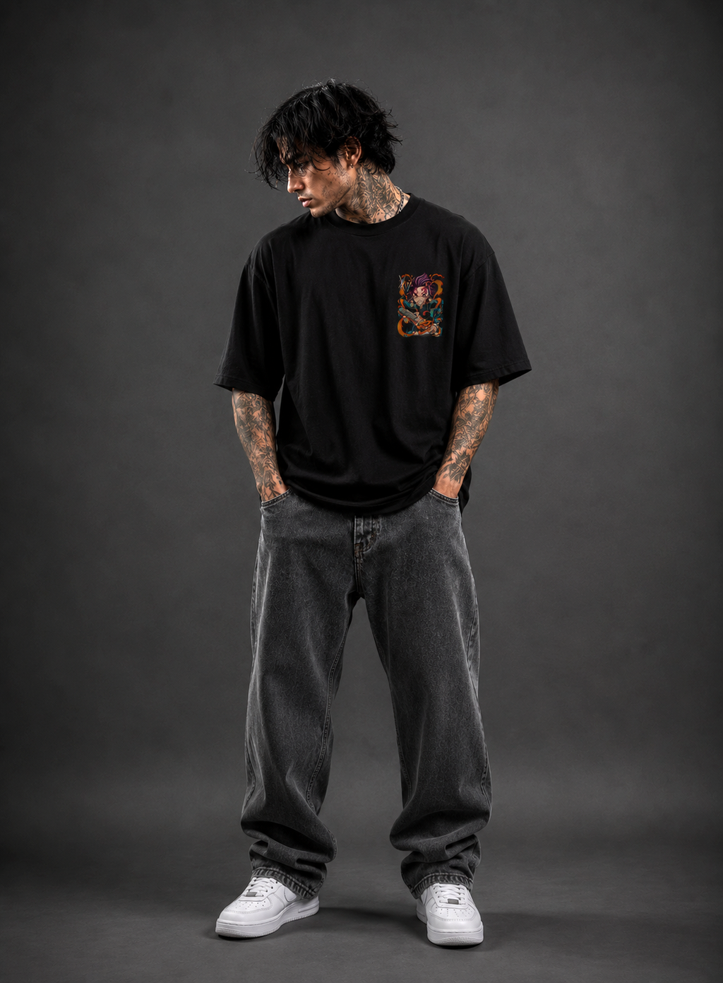 Tanjiro Kamado | Black Oversized T-shirt