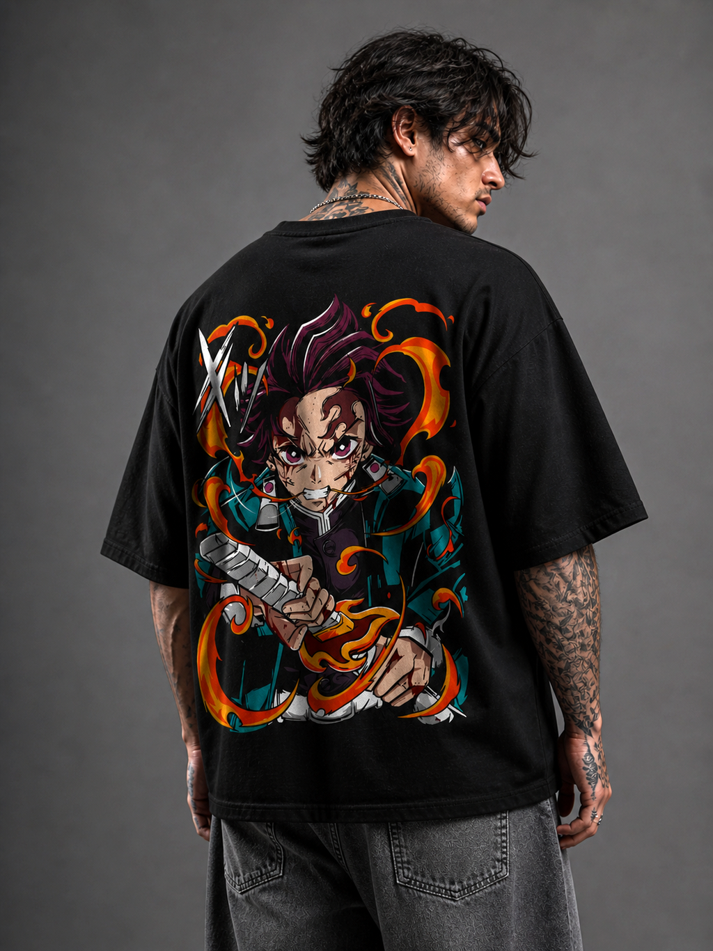 Tanjiro Kamado | Black Oversized T-shirt